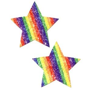Pastease Rainbow Glitter Star Nipple Pasties